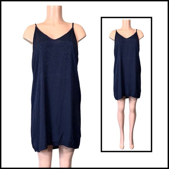 Nation LTD Penelope V Back Slip Dress in Ink $179 - Picture 4 of 12